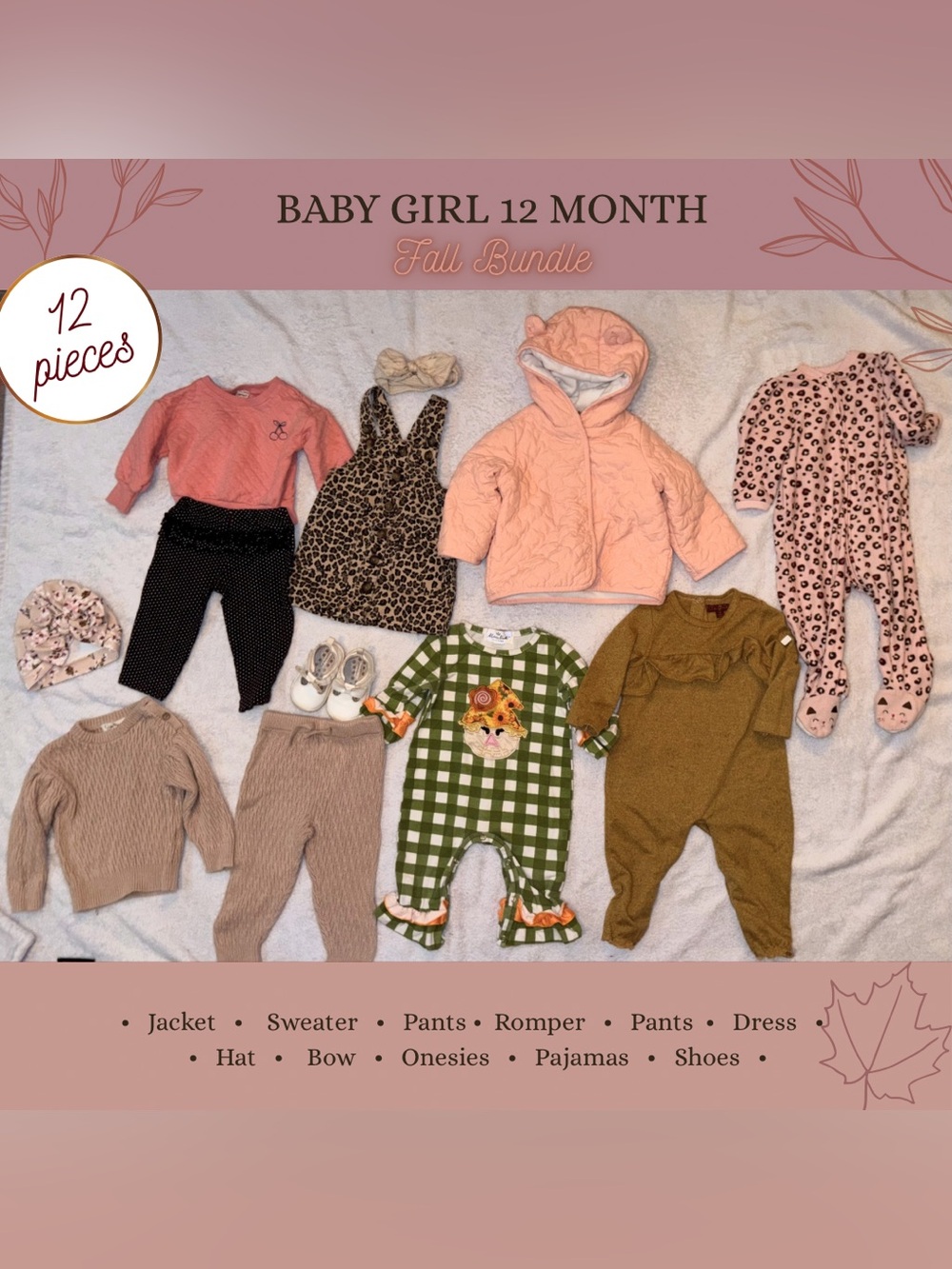Baby Girl 12 Month | Fall Bundle | 12 Pieces